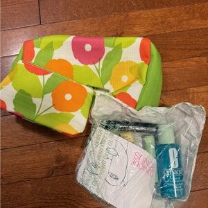 Floral cosmetic Accessory Pouch